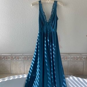 no tag vintage custom sapphire blue slip dress